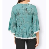 Druckbluse m. Spitze, salbei-bedruckt