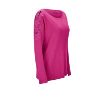 Designer-Pullover m. Spitze, pink