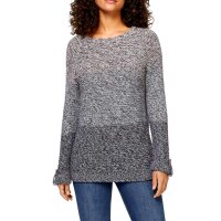 Knit sweater, ecru-navy