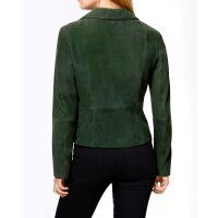 Ziegenvelourslederjacke m. Strass, moos