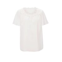 Chiffon blouse with lace flowers, ecru