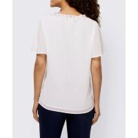 Designer-Chiffonbluse m. Spitzeblüten, ecru