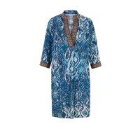 Print dress, dark blue - aqua