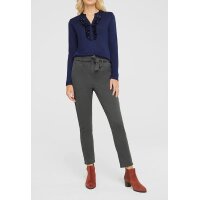 Designer-Bundfalten-Jeans m. Gürtel, kies