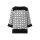 Slip blouse with checkered pattern, black-white