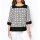 Slip blouse with checkered pattern, black-white