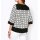Slip blouse with checkered pattern, black-white