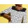 Slip blouse with checkered pattern, black-white