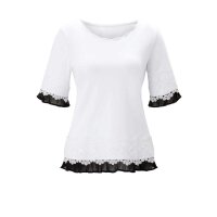 Shirt with lace, white-black