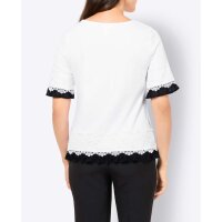 Shirt with lace, white-black