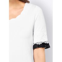 Shirt with lace, white-black