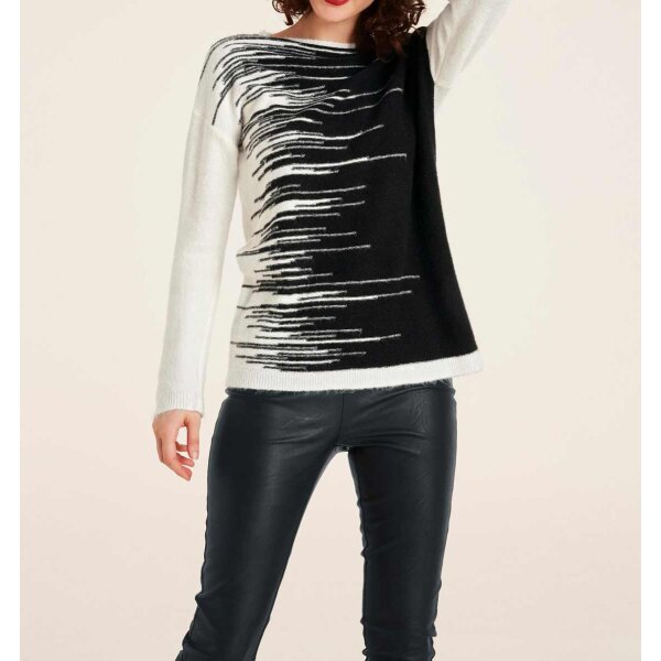 Sweater, ecru-black