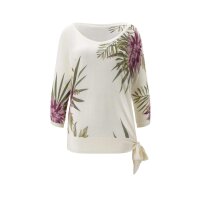 Sweater with silk,ecru-print