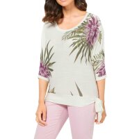 Sweater with silk,ecru-print
