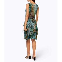 Jersey flounce dress, aqua marine-chocolate