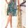 Jersey flounce dress, aqua marine-chocolate