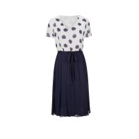 Chiffon dress, midnight blue - ecru