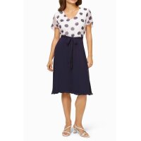 Chiffon dress, midnight blue - ecru