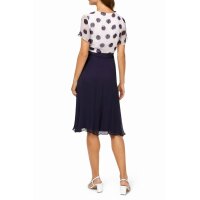 Chiffon dress, midnight blue - ecru