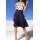 Chiffon dress, midnight blue - ecru