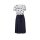 Chiffon dress, midnight blue - ecru