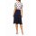 Chiffon dress, midnight blue - ecru