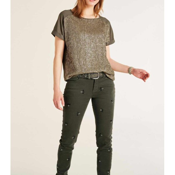 Blouse shirt, olive-gold coloured