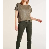 Blusenshirt, oliv-goldfarben