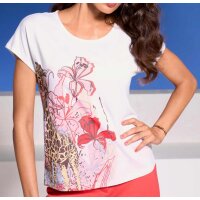 Designer-Druckshirt, ecru-bunt