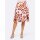 Designer-Volant-Druckrock, apricot-papaya