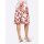 Designer-Volant-Druckrock, apricot-papaya