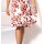 Designer-Volant-Druckrock, apricot-papaya