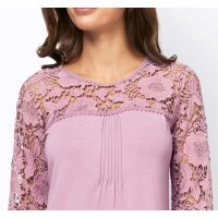 Designer-Shirt m. Spitzeneinsatz, rosé