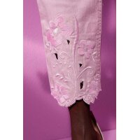 Strech jeans with embroidery, rosé