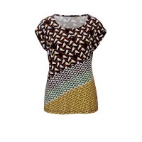 Print shirt, ivory-black