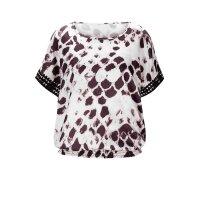 Designer-Druckbluse, ecru-mauve