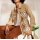 Designer-Jacke m.Häkelspitze, camel-gemustert