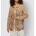 Designer-Jacke m.Häkelspitze, camel-gemustert