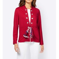 Jersey blazer with eyelets and scarf, red