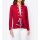 Jersey blazer with eyelets and scarf, red