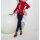 Jersey blazer with eyelets and scarf, red