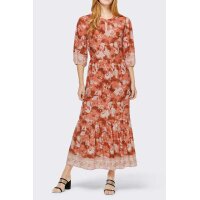 Designer-Druckkleid, papaya-elfenbein