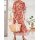 Designer-Druckkleid, papaya-elfenbein