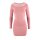 Carmenstrickkleid m. Spitze, rosa