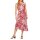 Designer-Volant-Druckkleid, ecru-koralle