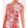Designer-Volant-Druckkleid, ecru-koralle
