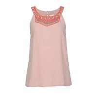 Blouse top with bead embroidery, rosé