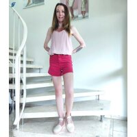 Blouse top with bead embroidery, rosé