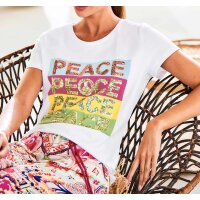Shirt mit Schriftzug aus Pailletten, weiß-bedruckt