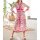 Paisley-Dessin-Druckkleid, ecru-fuchsia